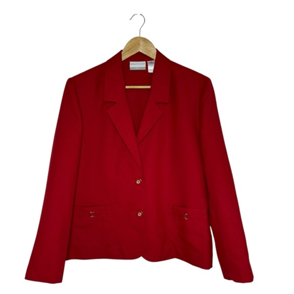 Alfred Dunner Red Geranium 2 Buttons Preppy Carrier Cocktail women's blazer 16P